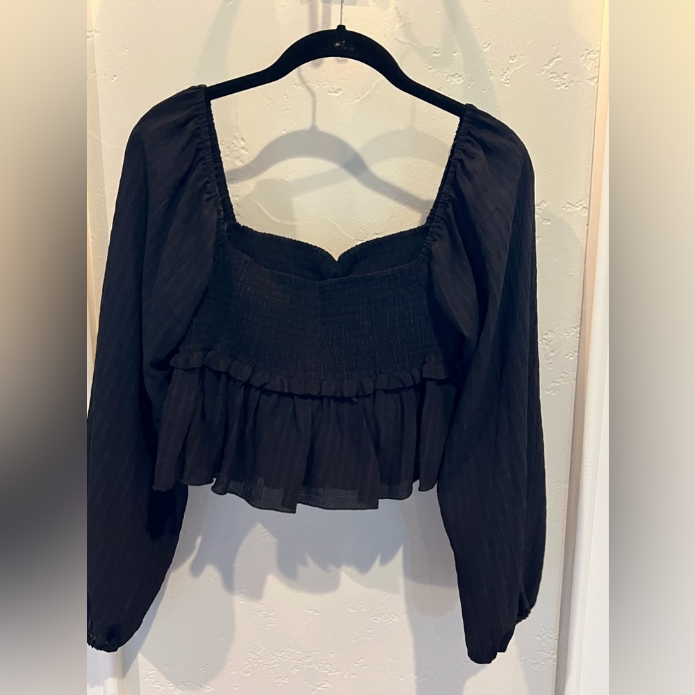 Black Ruffle Long Sleeve - Picture 2 of 2
